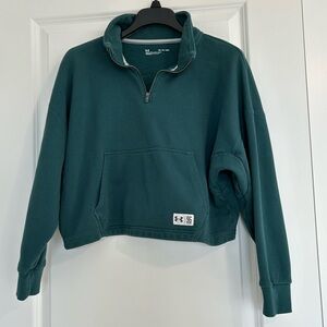 Under Armour cropped sweatshirt Loose fit Crop Shirt 1/4 zip dropped shoulder